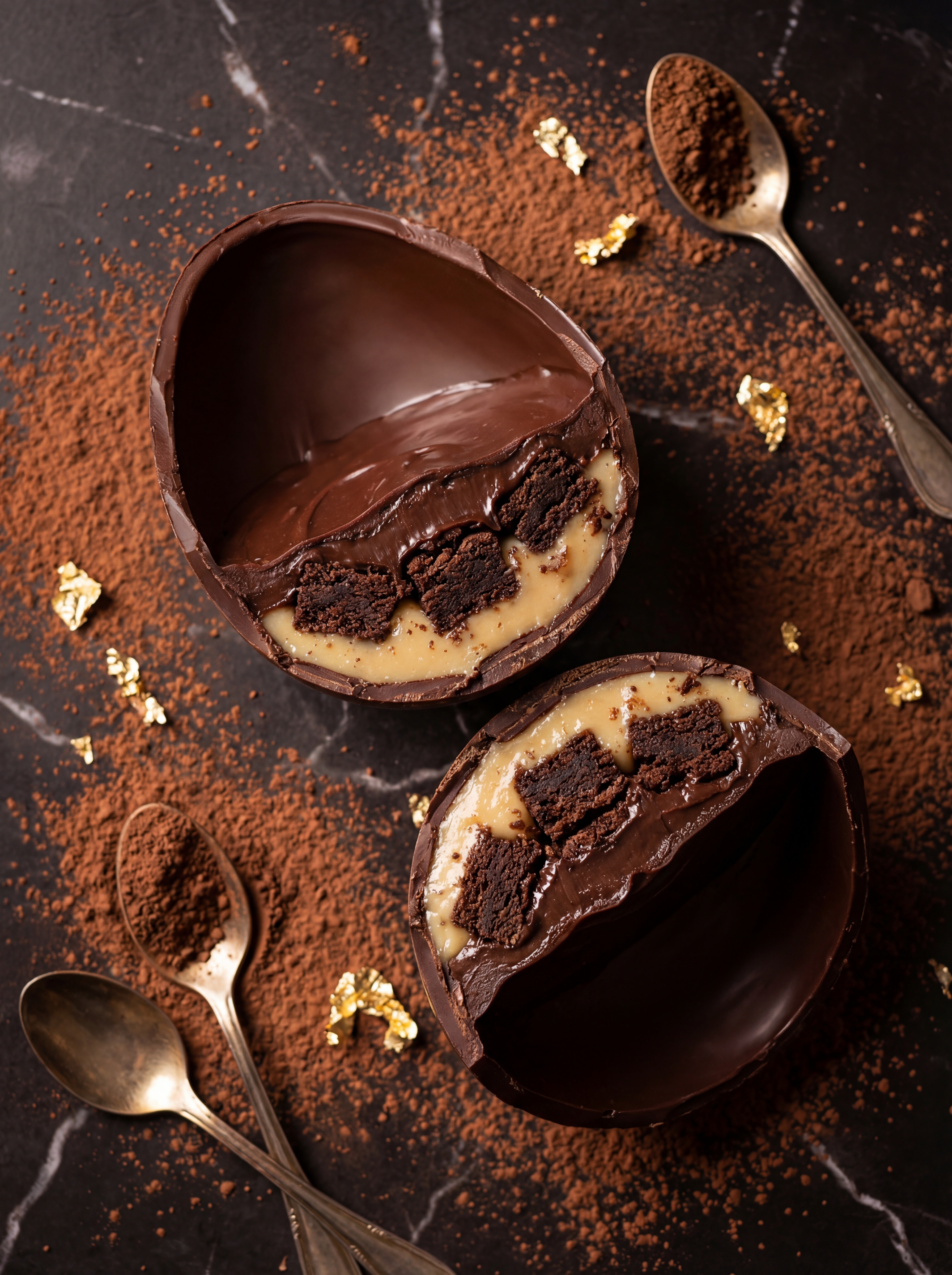 Ovo Chocólatra com brownie e ganache meio amargo